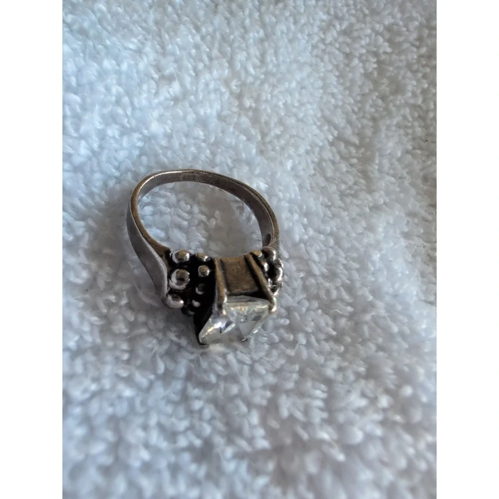 Vintage Sterling Silver Ornate Cocktail‎ Ring - Size 7.5
